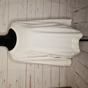 White Fleece Rhinestone Raglan Sweatshirt